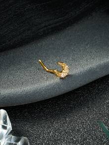 20G Dangle Nose Ring L Shaped Dangling Nose Stud For Women Stainless Steel Nose Ring Studs CZ Flower Dangle Nose Rings Hoops Nose Piercing Jewelry