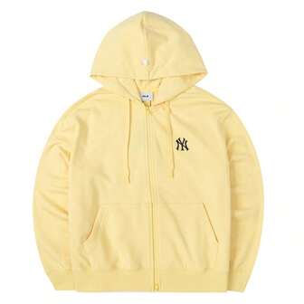 MLB 男裝女裝簡約連帽夾克 BASIC SMALL LOGO OVERFIT 2WAY HOOD ZIP U 寬鬆日常休閒服運動服外套上衣3ATRB0151-50YEL
