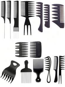 1 szt. wielofunkcyjny grzebień dla mężczyzn, profesjonalny grzebień fryzjerski, grzebień do przedziałka, pomada, tapirowanie, grzebień Faux Hawk, grzebień z ości rybki, grzebień do stylizacji tekstur, grzebień szczurzy ogon do stylizacji włosów, falowane i kręcone włosy afrykańskie, grzebień z szerokimi i drobnymi zębami, odpowiedni do wszystkich fryzur, grzebień do stylizacji, grzebień rozwidlony z PP (polipropylenu) w jednolitym kolorze, na każdą porę roku, akcesoria dla mężczyzn, akcesoria do głowy dla mężczyzn