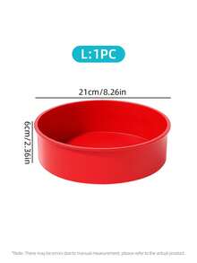 4/6/8 英寸硅胶蛋糕模具 - 可重复使用的不粘圆形硅胶烤盘，适用于多层蛋糕、芝士蛋糕、彩虹蛋糕、甜点、慕斯，烘焙工具，厨房配件，万圣节和圣诞节派对用品 - 紅色 - 查看 8