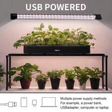 Lampu Pertumbuhan Tanaman Spektrum Penuh 48 LED - Lampu Penerangan Tambahan untuk Rak Bibit dan Bunga Hidroponik Dalam Ruangan - Lampu Bingkai dengan Pengait Tersembunyi, Pemasangan Klip Magnetik - Hitam - View 3