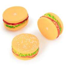 Đồ chơi nhai Hamburger bằng cao su vui nhộn cho chó có tiếng kêu chít chít Đồ chơi cho chó con chơi nhặt đồ chơi - Màu vàng - Xem 9