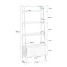 SoBuy FRG116-W Ladder Shelf Bookcase Standing Shelf Bathroom Shelf With Shelves And Drawer In White W 64cm - White - View 3