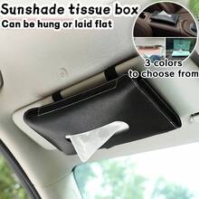 2 piezas/1 pieza Caja de pañuelos para visera solar, 3 opciones de color Caja de pañuelos para visera solar del coche, organizador protector moderno para el asiento trasero del coche, soporte para pañuelos en el respaldo del asiento, caja de papel higiénico, caja de pañuelos, caja de pañuelos para coche, caja de pañuelos de unicolor para coche, caja de almacenamiento y organización - Color sólido - Ver 13