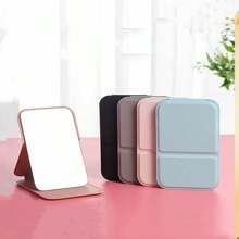 2-częściowe przenośne lusterko do makijażu, lusterko ze skóry PU, składane, lusterko podróżne, idealne na prezent, niezbędne akcesoria podróżne, niezbędne akcesoria do makijażu, łatwe do przechowywania na Boże Narodzenie, idealne na prezenty świąteczne, na powrót do szkoły, przenośne składane lusterko do makijażu ze skóry PU