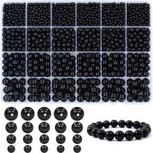 Approx. 100pcs/1890pcs Black Acrylic Handmade Jewelry Making Kit, For DIY Bracelet, Necklace, Earring, Craft Making