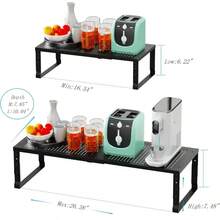 Expandable Spice Rack Kitchen Cabinet Shelf Organizer, Stackable Storage Shelves Racks, Adjustable Counter Shelving For Cabinets, Countertop, Cupboard, Pantry And More3Packs/Black/Large - Black + 2 PACKS/BLACK/LARGE - View 6