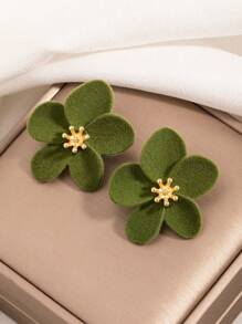 أقراط أنيقة بتصميم زهري بلون البرغندي للنساء، إكسسوارات أقراط أنيقة، مناسبة للخريف والشتاء