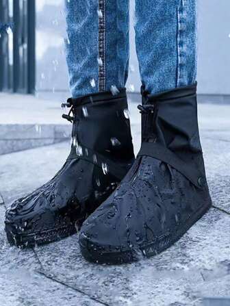 1 双全新加厚防水鞋套，带拉链，防滑耐用雨鞋套，时尚