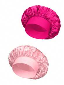 2Pcs Bonnet For Women Solid Hair Bonnet Silk Bonnet Satin Bonnet Breathable Soft Perfect For Sleeping And Hair Care Hair Sleep Cap - Multicolor - View 19