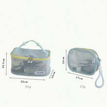 Large Capacity Dopamine Faux Pearl Zipper Pouch, Portable Makeup Bag, Travel Organizer Bag, Transparent Mesh Design,Pouch,Makeup Pouch,Travel Essential - Multicolor - View 8