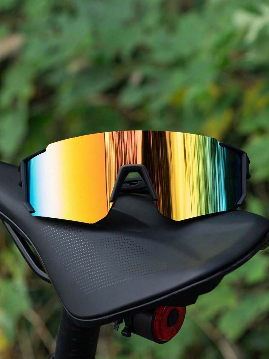 1pc/2pcs Men Wrap-Around Mirrored Reflective Classic Glasses Combination For Outdoor Riding Camping Skiing Accessories - Colored - View 1