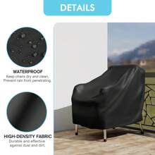 Outdoor Furniture Covers Waterproof Chair Covers,Patio Furniture Covers Waterproof, Basics Outdoor Patio Chair Cover Waterproof, Anti-UV Outdoor Chair Covers, Durable Outdoor Furniture Cover, Set Of 2, Black