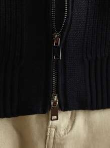 GRDR Men's Casual Long Sleeve Zip-Up Cardigan Sweater, Versatile For Daily Wear