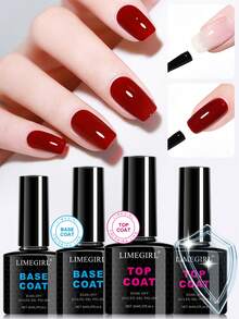 LIMEGIRL LIMEGIRL Gel Top Coat, 8 Ml 2025 Upgrade Super Shiny Base And Top Coat Set, Soak Off Nail Lamp Acid Free No Wipe Clear Base Top Gel Nail Polish