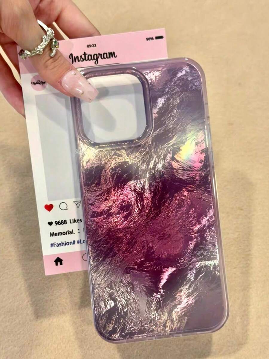 غطاء هاتف عصري بطبعة تدرج صبغة الربط ذو طلاء معدني راقي، بنمط قلب بلون بنفسجي، متوافق مع أجهزة آبل 11/12/12 برو، 13/14/15، بنفسجي 13 برو/14 برو/15 برو، مضاد للسقوط 12 برو ماكس/13 برو ماكس/14 برو ماكس/15 برو ماكس، غطاء ناعم 16/16 برو/16 برو ماكس