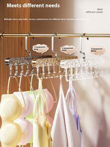 1pc Multi-Function Strap Hanger Organizer, Home & Dorm Hanging Hook Wavy Clothes Drying Rack For Bedroom, Closet Storage Solution, Portable Garment Display Stand, Space Saving Wardrobe Hanger Rack - Multicolor - View 6