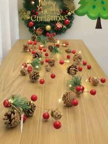 1 sztuka świątecznego sznura świetlnego LED z szyszkami, zasilane bateriami lampki choinkowe z dzwoneczkami i szyszkami, ozdoby do sypialni, ogrodu, na imprezę świąteczną, festiwal, Nowy Rok, Święto Dziękczynienia, 2026, lampki dekoracyjne świąteczne (baterie nie są dołączone) Zimowe świąteczne girlandy świetlne, dekoracje świąteczne, choinka, prezent, dekoracja na Święto Dziękczynienia, wesele, jesienne dekoracje, dekoracje urodzinowe na prezenty, artykuły imprezowe, do wnętrz, na zewnątrz, do ogrodu, na święta, festiwal, dekoracja świąteczna, choinka, prezent, dekoracja na Święto Dziękczynienia, wesele, wystrój domu, wystrój domu, wystrój jesienny, dekoracje jesienne, dekoracje urodzinowe na prezenty, artykuły imprezowe, do wnętrz, na zewnątrz, do ogrodu, na święta, festiwal, wystrój na Halloween, dekoracje ścienne, ozdoby na Halloween