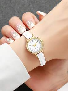 4pcs/Set Women's Gift Watch Strap, Fashion Casual Numeric Small Dial Elegant Petite Quartz Wristwatch Combo Set (Does Not Include Watch Box) - Multicolor - View 3
