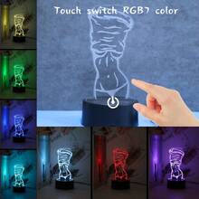 1 pezzo Luce notturna LED 3D unica e sexy di una donna, alimentata tramite USB, lampada di atmosfera RGB a 7 colori, adatta per camera da letto, scrivania, decorazione per feste, regalo ideale per compleanni, San Valentino, Natale