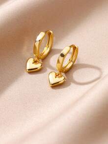 1 Par de Brincos 3D em Aço Inoxidável com Formato de Coração e Bolhas, Elegantes e Resistentes ao Desbotamento, Banhados a Ouro 18K, Ideais para Festas, Casamentos, Formaturas, Dia dos Namorados e Dia das Mães. - brincos de aço inoxidável - Ver 6