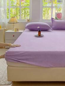 1 Stück luxuriöse Korallenfleece Spannbettlaken, Bettbezug, dicke warme Milchvelour Matratzenschoner, maschinenwaschbar, Kissenbezug nicht enthalten, weich und bequem für Schlafzimmer Bettwäsche. Geeignet für Einzel-, Doppel-, King- und Queensize-Betten. Maschinenwaschbar