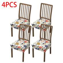 1/2/4/6pcs Printed Stretch Removable & Washable Dining Chair Seat Covers Room Decor Home Decor