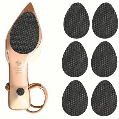 1/3/6/10pairs Non-Slip Shoe Pads For Bottom Of Shoes, Rubber Self Adhesive Anti-Slip Shoe Grips Stickers, High Heels Non-Skid Sole Protector, For Women Sandals Women Pumps White Heels