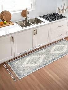1pc Grey Rugs,Bohemian Style,Runner Rug,900g/M² 0.5cm Thicknessnon-Slip Washable And Machine Washable,Home Decor, Living Room,Kitchens,Passage, Bedroom, Dining Room, Office, All Seasons - Grey - View 15