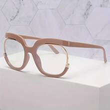 1PC Women's Fashion Eyeglass Frame Personality Half Frame Eyeglass Frame Non-Prescription Glasses - 黑色 - 查看 10