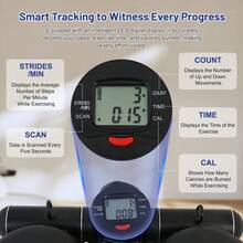 Steppers For Exercise At Home,Stair Stepper Mini Stepper For Exercise At Home, Stair Step Workout Machine With Resistance Band LCD Monitor, Over 220lb Weight Capacity, At Home Workout Equipment - Black - View 7