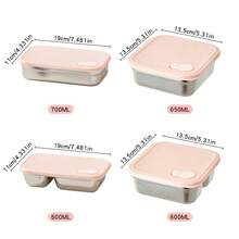 Caja de almuerzo portátil de acero inoxidable 304, caja bento hermética a prueba de fugas para ensalada de frutas, recipiente de almacenamiento de alimentos resistente al frío y al calor, caja conservadora de frescura, contenedores de almuerzo de gran capacidad, aptos para refrigerador y microondas, adecuados para uso estudiantil y adulto en la escuela, la oficina, campamentos al aire libre, picnics y viajes