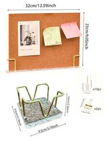 A4 Creative Desk Soft Cork Board With Standing Office Bulletin Board, Announcement Board, Photo Display Wall, Memo Reminder Display,School Supplies,Back To School Room Decor Home Decor Decor Ornaments Home Miniature Things