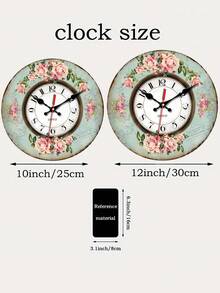 [Đồng hồ treo tường họa tiết hoa cổ điển] Đồng hồ gỗ treo tường họa tiết hoa hồng hồng cổ điển, chuyển động thạch anh im lặng, màn hình hiển thị analog tròn, chạy bằng pin | Lý tưởng cho phòng khách, phòng ngủ, sân trong, quán cà phê, văn phòng - Trang trí nhà hiện đại, trang trí lãng mạn, thủ công tinh xảo - Nhiều màu - Xem 6