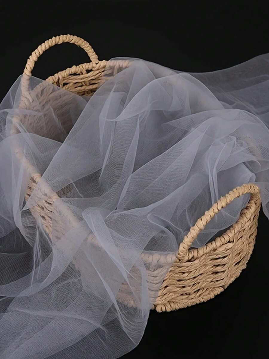 1 件 DIY 薄纱面料,适用于手工缝纫、婚纱头饰、芭蕾舞裙、蝴蝶结、婚礼装饰等 - 灰色 - 查看 1