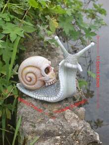 1 件万圣节血腥骷髅蜗牛雕像，令人毛骨悚然的饥饿花园装饰，黑暗风格创意工艺品，适用于庭院/阳台/鬼屋装饰