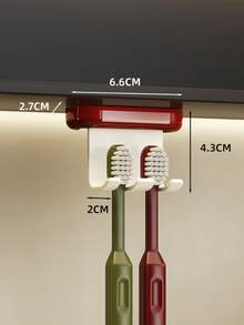 1pc Household Mirror Cabinet Toothbrush Storage Rack, Wall Mounted Non Perforated Toothbrush Storage Rack, Magnetic Suction Antique Style Hanging Rack. Bathroom Storage And Organization. Home And Daily Necessities - Multicolor - View 13