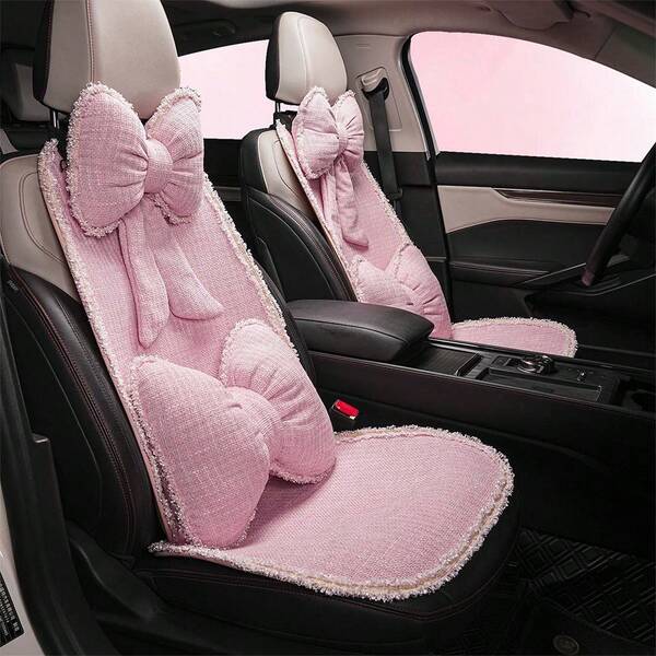 Easypie Selection 1PC Car Seat Cushion Universal Four Seasons Cute Ladies Summer Small Fragrance Style Seat Cushion Breathable Half-Cover Seat Cover "4 Seasons Universal Small Fragrance Style Car Seat Cushion - Breathable Half-Cover Seat Cover Summer Cool Style Cute Windmill Interior Decoration Car Gift