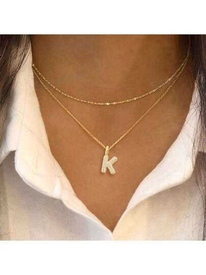 Set de 2 collares de cadena de labios de acero inoxidable con incrustaciones de micro-circonia, estilo minimalista y versátil, adecuado para uso diario de mujeres, incluye collar gargantilla