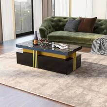 Tavolino da caffè Tavolino da caffè rettangolare moderno con 2 cassetti, tavolo da soggiorno, 100*50*40cm