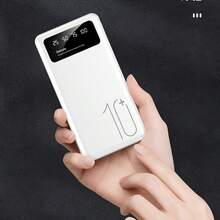 Black Portable Power Bank, 200-400g Slow Charging Power Bank, 10000/20000mAh, Initial Charge May Be Low And Disappear Quickly, Battery Display Will Be Normal After 2 Uses, Compatible With Mainstream Mobile Devices (2xUSB Output, Type-C, Micro For Charging Power Bank), LED And Digital Display, Suitable For Graduation Gift, Bachelor Party Gift, Bridesmaid Gift, Father's Day Gift - White - View 13
