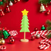 Christmas Tree Figurine Decor Yellow Star Christmas Tree Tabletop Decor For Holiday Home Standing Home Decor Christmas Decorations Room Decor Winter