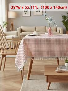 1/32pcs Japanese Style Plaid Tassel Pendant Tablecloth, Rectangular Tablecloth For Living Room, Kitchen, Dining Room, Party, Dining Table Decor - Nhiều màu - Xem 22