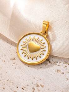 1 pezzo Ciondolo placcato in oro 18K in acciaio inossidabile, con design della Vergine Maria, croce, occhio del diavolo, tulipano bianco, per realizzare collane e orecchini, adatto per uso quotidiano, idea regalo