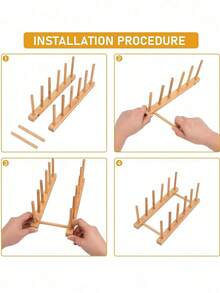 1 Giá để đĩa bằng gỗ tre, giá để bát đĩa, tủ đựng đồ nhà bếp, đựng đĩa/đĩa/bát/cốc/nắp nồi/thớt, giá để bát đĩa nhà bếp - Nhiều màu - Xem 9