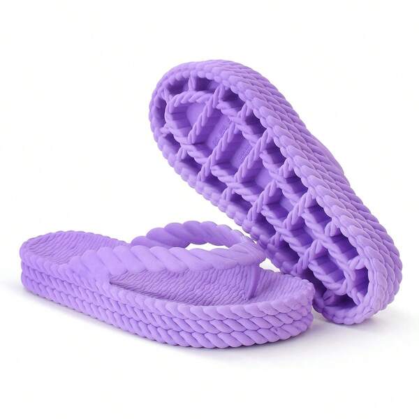 Sandália Chinelo Feminino Trançado Plataforma Nuvem Confortável-Envio Rapido.