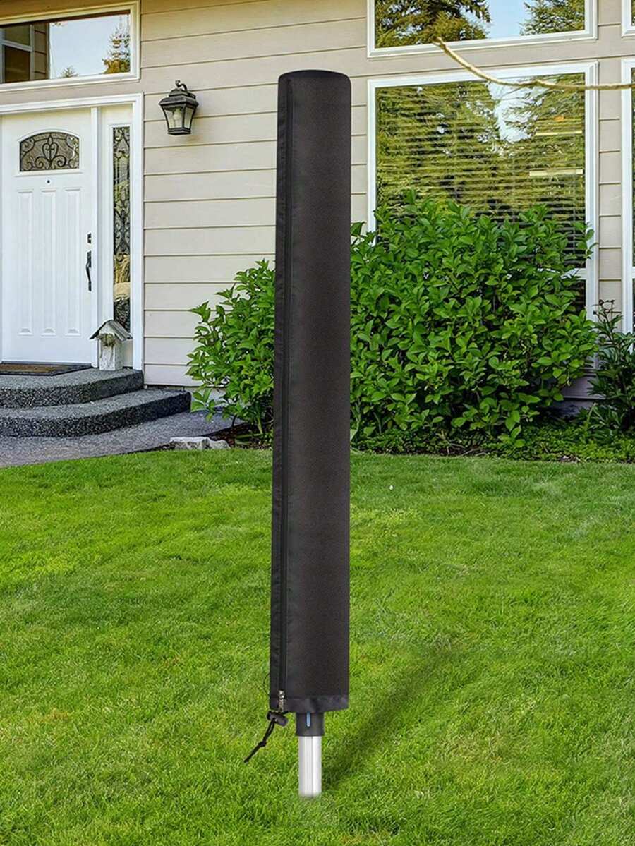 1pc 360° 165/180cm Rotating Waterproof Clothesline Cover - All-Weather Zippered Drying Rack Protector With UV Protection, Outdoor Clothesline Shade And Garden Umbrella Accessory