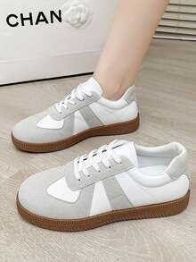 Zapatos deportivos con cordones de moda para adolescentes, zapatillas deportivas casuales para exteriores