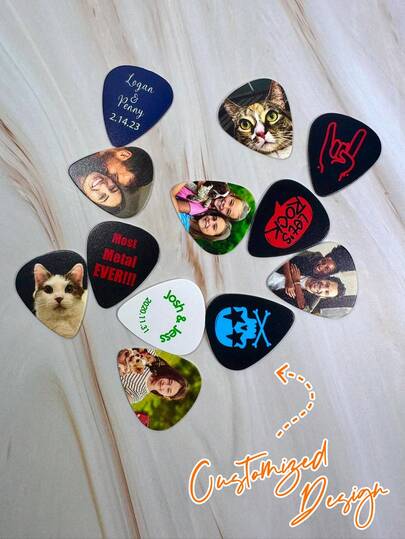 Customized Guitar Pick, Personalized Photo & Text Logo Guitar Pick, Musician Gift, Customized Photo Pick, Boyfriend Gift, Father's Day Gift, Christmas Gift, Valentine's Day Gift, Birthday Gift, Gift For Musicians, Gift For Him