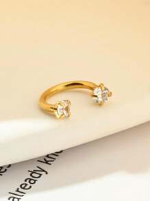 2pcs Nose Ring, Stainless Steel Nose Hoop Ring Horseshoe Nose Ring, 18G Zirconia Nose Rings For Woman Man, Fashion Septum Lip Eyebrow Helix Daith Ear Piercing Jewelry, All-Season Accessories, Perfect Birthday Gift